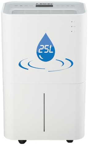 Deshumificador Jocel JDE002174, Remoción de humedad 25L/día 30º C, humedad de la habitación 80%, Color Blanco