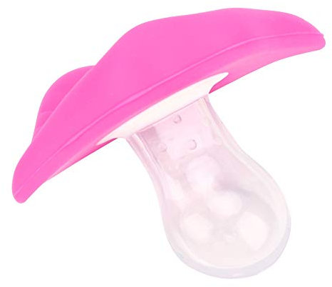 Schnuller-Schnuller, Süßer Baby-Schnuller in Lippenform, Lustiger Anti-Off-Schnuller aus Silikon (Neun rot)