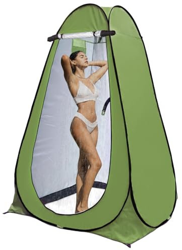 MAXVINI Tente de Douche Camping Pop Up Cabine de Douche Camping Multifonctionnelle Camping Tente Toilette Cabine Douche Pliable Camp Toilet Waterproof Cabine de Vestiaire Portable Exterieur-Vert