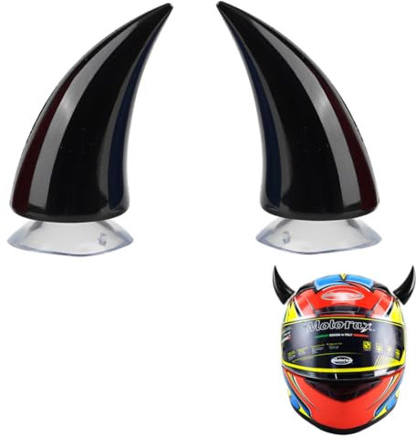 NHQZ 2 Stück Motorradhelmhörner,Teufel Hörner,Motorradhelm Ohren,Motorradhelm Deko,Skihelm Deko,Teufel-Horn mit Saugnapf,Motorrad Helm Hörner Eckdekoration,Helm-Dekoration