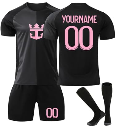 Generisch Miami Personalisiert Fußball Trikot mit Eigenem Namen/Nummer, Fussball Trikot Shorts Socken Komplettset mit Eigenem Namen/Nummer für Herren/Kinder