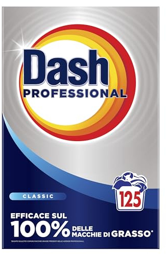 Dash Professional Classico, Detersivo Lavatrice Polvere Professionale, 125 lavaggi, 6.25kg, Efficace su tutti i tipi di macchie grasse, Bianco Straordinario, Per Bucato Professionale
