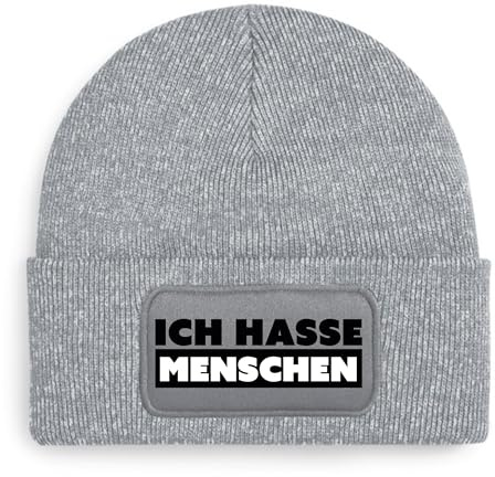 BOO Shirt Ich Hasse Menschen Mütze – lustige Beanie mit Spruch | Geschenkidee für Introvertierte, Sarkastische & Humorvolle