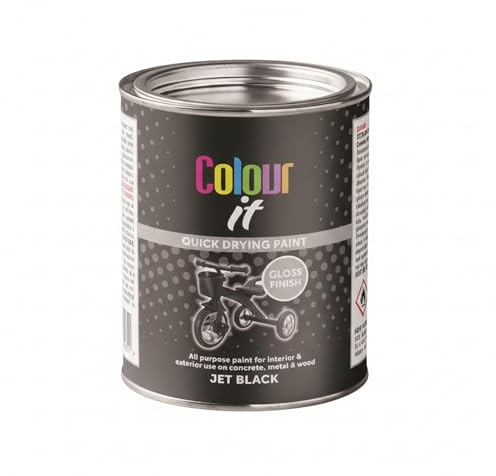 DUAYRA Jet Black Gloss Paint Tin 300ml, Quick Drying Metal & Wood DIY Project, Hard Wearing Gloss Finish, Interior Exterior Brush-On Paint for Furniture, Doors, Railings, Weather-Resistant (2)