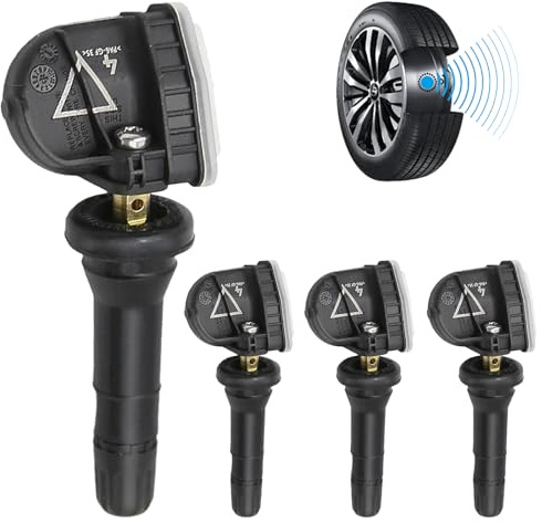 NICEWAT 4Pcs TPMS Tire Pressure Sensor, 13598773 TPMS Sensor 433MHz | Tyre Pressure Monitoring System Replacement for Buick Cadillac Chevrolet GMC Opel Vauxhall, Pre-programmed Design