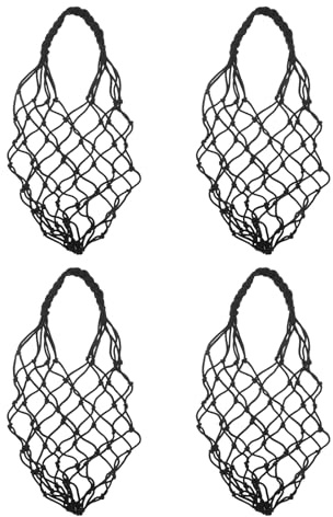 STOBAZA Lot de 4 Manchons Réutilisables Noirs pour Tasse à Café en Extérieur, Housses Tressées Isolantes Compatibles Gobelets Isothermes, Légères et Protectrices pour Camping, Randonnée