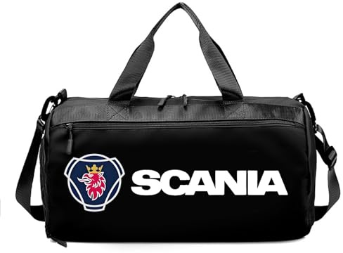 Große Sporttasche Swedish Trucker Style, Rucksack-Funktion, Schuhfach, Nassfach, Trainingstasche, Turntasche, Geräumige(Black)