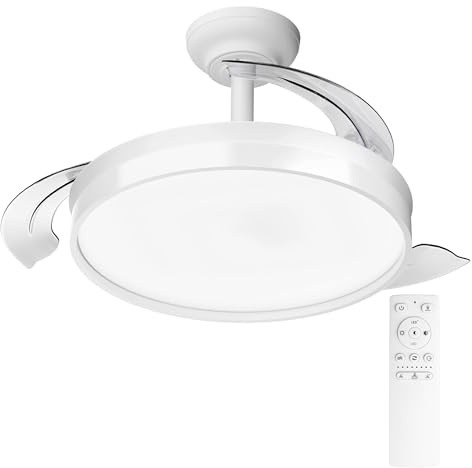 Celestu Ventilador de Techo LED Silencioso con Control Remoto,72W Luz Regulable, 6 Velocidades, Temporizador (Blanco)