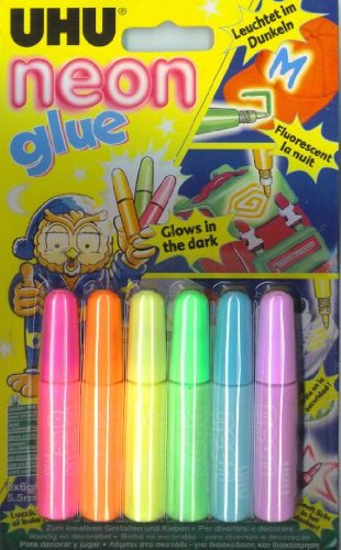 UHU NEON GLUE PACK OF 6