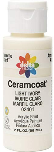 Plaid Delta Ceramcoat Acrylic Paint 2oz-Light Ivory - Opaque