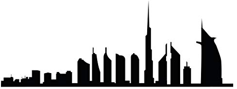 Wand Tattoo Skyline Dubai M - 100cm x 37,5cm - Duvar Tattoo - 23 mögliche Farben