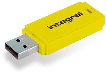 Integral 64GB Neon Yellow USB 2.0 Flash Drive