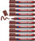 edding 330 permanent marker - brown - 10 pens - chisel tip 1-5 mm - waterproof, quick-drying, smear-proof pens - for cardboard, plastic, glass, wood, metal and fabric