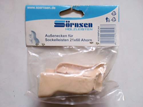 Sörnsen Außenecke für Sockelleisten 21 x 60 Ahorn 2er-Pack
