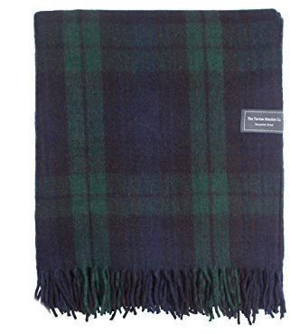 The Tartan Blanket Co. Recycelte Wolldecke Schoßgröße Schottenmuster - Black Watch (72cm x 165cm)