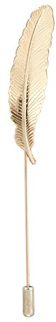 Knighthood Épinglette formelle dorée à plumes pour bureau, manteau, costume, cadeau de mariage, fête, col de chemise, accessoires broche pour homme, Laiton