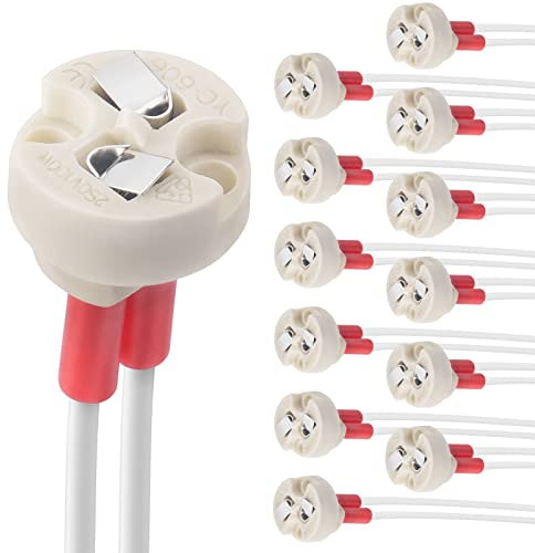 DiCUNO 12P MR16 GU5.3/G4 Keramik Fassung mit 15CM Kabel, 12-250V, Bi-Pin Base für Halogen/LED-Lampe