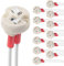 DiCUNO 12P MR16 GU5.3/G4 Keramik Fassung mit 15CM Kabel, 12-250V, Bi-Pin Base für Halogen/LED-Lampe