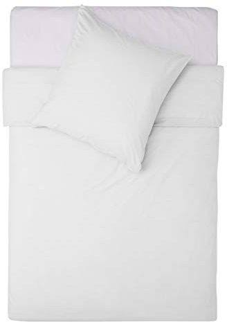 Lumaland Premium Bettwäsche | Bettbezug 155 x 220 cm & Kissenbezug 80 x 80 cm | Everyday Ganzjahres Bettbezug mit YKK Reißverschluss [Weiß]