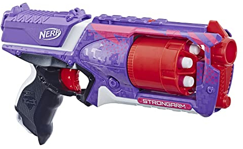 Nerf Elite Strongarm Violet et Rouge et Flechettes Nerf Elite Officielles - Exclusivité Amazon E5751F030