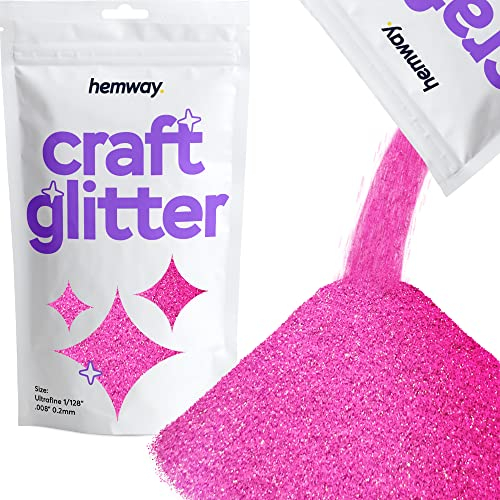 Hemway Craft Glitter - Baby Pink Iridescent | Ultrafine Metallic Sequin Flakes for Resin & Epoxy Crafts | Supplies for Tumblers, Cards, Jewellery, Candle, Hair, Face, Body & Nail Art | 100 g