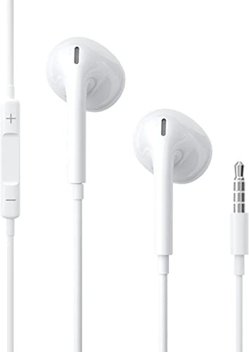 TheMax Earphones with Mic & Remote Control Noise Isolating in-Ear Headphones Compatible with iOSiPhone 6 / 6s / 6s Plus / 5 / 5c / 5s, Samsung and Other Devices-3.5mm Earphone jack- White