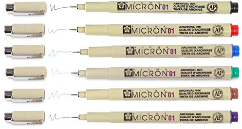 PIGMA MICRON 6 Fineliners 01 - Set mit 6 Farben