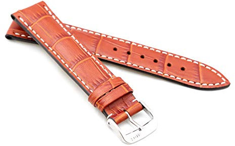 RIOS1931 Unisex Uhrenarmband Alligator Style Modell New Orleans 20 mm Cognac