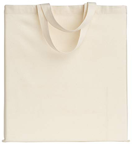 POLHIM® Qualität Baumwolltasche Jutebeutel 145 Gramm Größe 38x42 cm Kurze Henkel 35 cm Natur 100% Baumwolle. (Natur, 10 Stück)