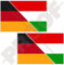 DEUTSCHLAND-UNGARN Deutsch-Ungarisch Flagge 75mm Auto & Motorrad Aufkleber, x2 Vinyl Stickers