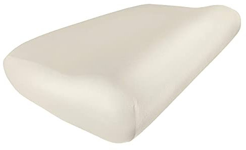 Edda Lux Federa per cuscino cervicale, 55 x 35 cm, in morbido jersey di cotone 100%, per guanciali da collo in memory foam, Bianco Naturale