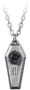 Alchemy Gothic RIP Rose Necklace Silver-Coloured