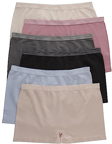 Hanes Womens Underwear Pack, Comfortflex Fit Panties, Seamless For Boy Short, Assorted Colors, X-Large US