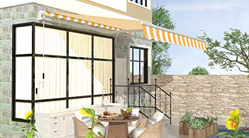 Schartec Gelenkarmmarkise M1100 in vielen Farben und Größen - manuelle Markise mit Handkurbel für Terasse und Balkon