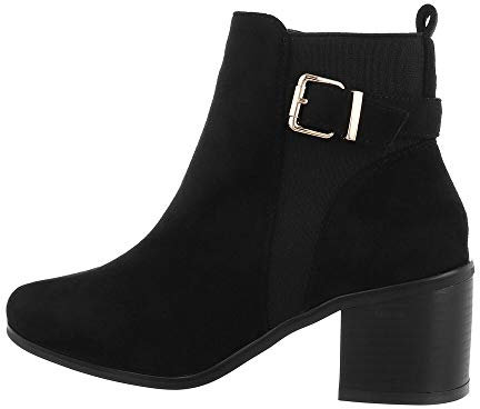Ital Design Damenschuhe Stiefeletten Klassische Stiefeletten, 8297-C292S-, Kunstleder, Schwarz, Gr. 40