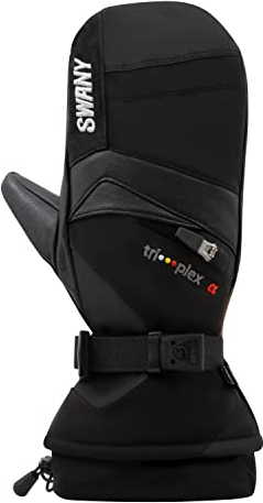 Swany X-Change Herren-Winterhandschuhe, isoliert, warm, langlebig, atmungsaktiv, flexibel, Leder, Schwarz, Größe M