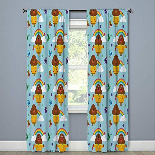 Hey Duggee Hug Eyelet Curtains - 66 Wide x 72 Drop - Duggee Rainbow Design - Polycotton