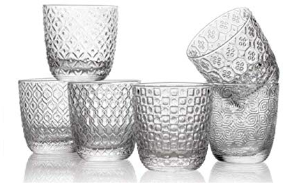 IVV Set 6 Bicchieri Acqua Vino Trasparente Sixties Trasparente Ottiche Assortite