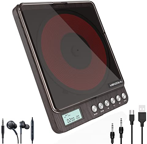 CD Player Portable, MONODEAL Portable Rechargeable CD Player with Dual Headphones Jack, Small Anti-Skip CD Player for Car/Travel/Home Portable, Personal CD Player for Adults Kids