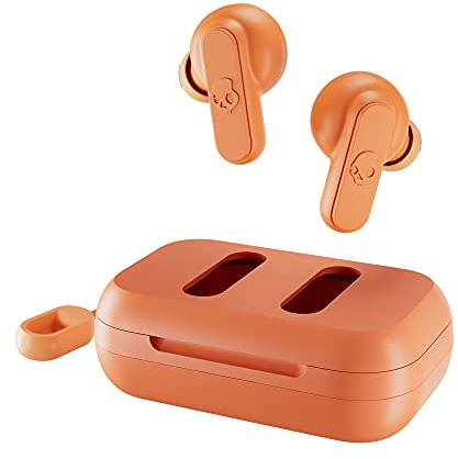 Skullcandy Dime Auriculares In-Ear Inalámbricos, 12 h de Autonomía, Micrófono, Compatibles con iPhone Android y Dispositivos Bluetooth - Naranja