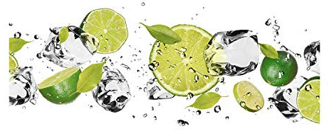 Tulup Splashback 39.37x19.68 inch / 100x50cm Wall Protection Tempered Glass Kitchen Panel Toughened Safe Glass Panel Protection Induction Cooker Kitchen Splash-back - Green - Lime water