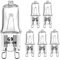 AHEVO G9 Oven Bulbs 40W Clear Halogen Lights 230V 300℃, Warm White, Pack of 6