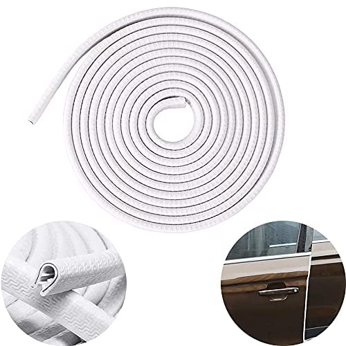 CTRICALVER Car Door Protector, 3M White U-Shape Edge Trim Seal Pad, Durable, Waterproof, Sound Insulation, Universal Fit for Most Cars