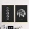 LIANGX Schwarz Weiß Mondphasen Bilder Vollmond Wandbilder Poster Leinwand Wandkunst Bild Wohnzimmer Schlafzimmer Wohnkultur Dekoration Rahmenlos (2X50x70cm)