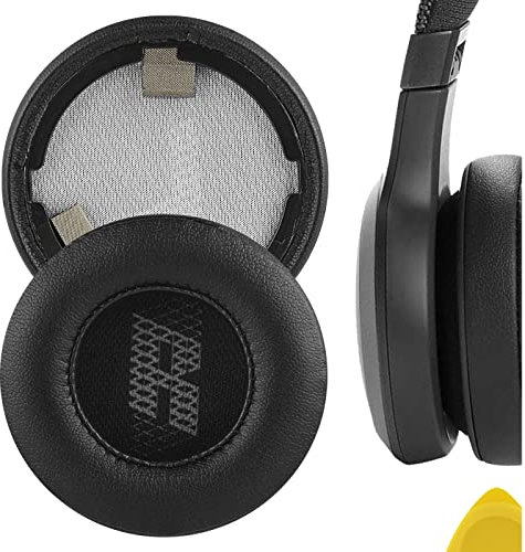 Geekria QuickFit Protein-Leder-Ersatz-Ohrpolster für JBL Live 460NC kabellose On-Ear-Kopfhörer Ohrpolster, Ohrmuscheln Reparaturteile (schwarz)