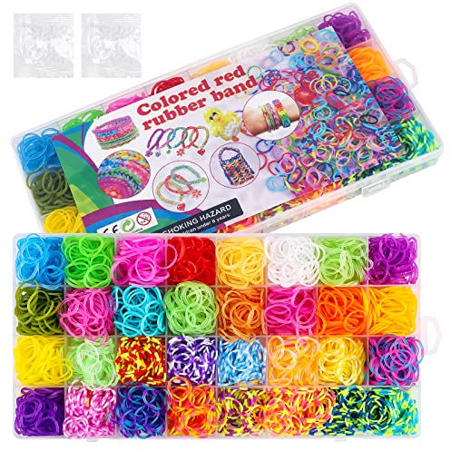 Fasce da Telaio per Bracciale 2000+ Elastici Colorati in 32 Colori Elastici Twist con Clip a S per Braccialetti fai da te che Fanno Braccialetti Fatti a Mano kit Braccialetto dell'amicizia