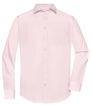 James & Nicholson Herrenhemd Poplin Langarm - Klassisches Hemd mit Brusttasche in großer Farbauswahl | Farbe: light-pink | Grösse: XL