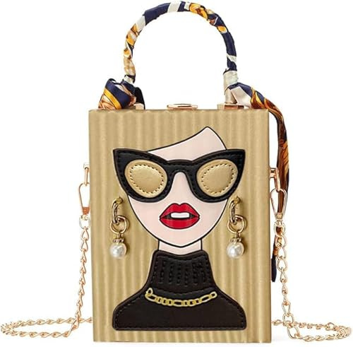Daisy House Neuheit personalisierte Frauen 3D Damen Gesicht PU Leder Top Griff Satchel Handtaschen Einkaufstasche