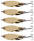 5PCS Metal Sea Fishing Lures Fish Hooks Spoon Lures Sea Fishing Tackle Mackerel Cod Sea Bass Pike Spinner Lures Fishing Tackle Tool Gold