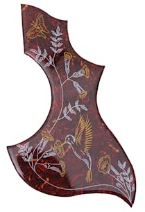 WUQIMUSC Schlagbrett für Akustikgitarre, Kolibri, Abalone, Schlagbrett (gemeinsame Einlage)